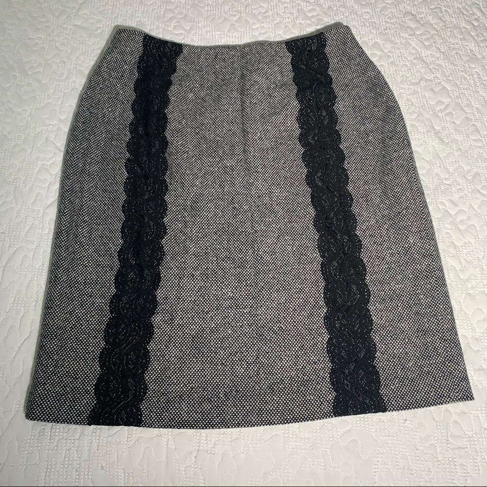 Black/white/Lace wool/acrylic Skirt